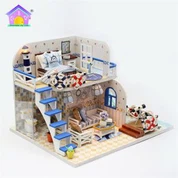 M032 Moviy qirg'oqdagi mini qo'g'irchoq uyi to'plami
