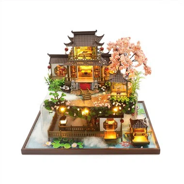 Big Size Chinese Villa Style Miniature Dollhouse Diy House